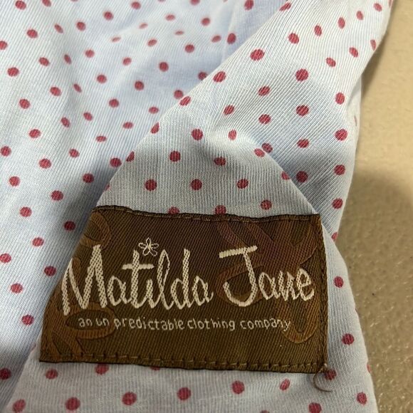 MATILDA JANE CHARACTER COUNTS BLUE AND BURGUNDY POLKA-DOT DRESS size 2 - Picture 11 of 12